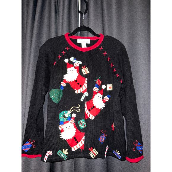 Ugly Christmas Sweater Sweaters - Ugly Christmas Sweater Xmas Cardigan Size Medium Vintage